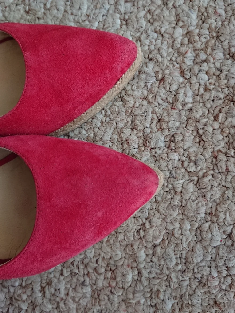 LK Bennett Bethany red Suede Pointed Slingback espadrille size 9